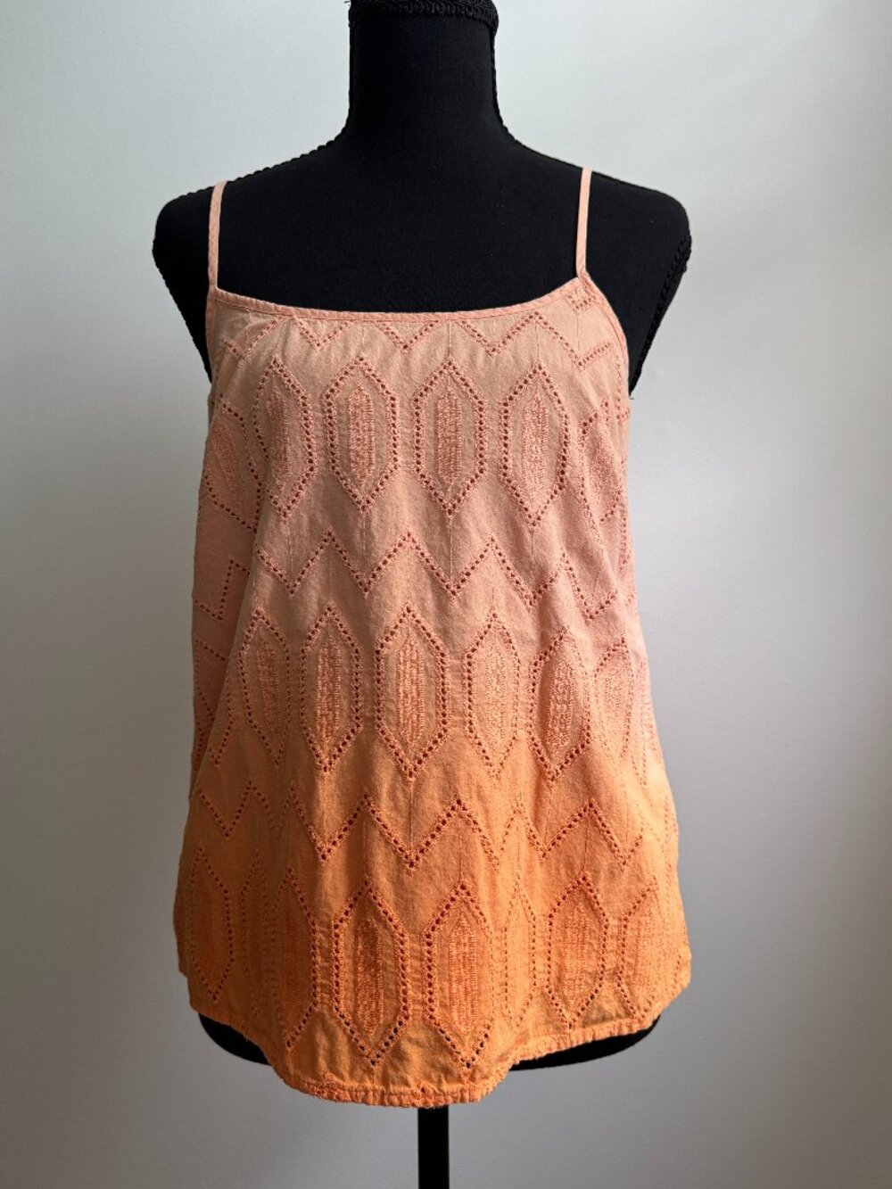 Banana Republic Orange Ombre Eyelet Cotton Camisole Tank Top Size XS 100% Cotton
